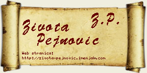 Života Pejnović vizit kartica